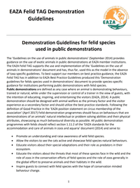 Demonstration Guidelines for felid species   used in public demonstrations